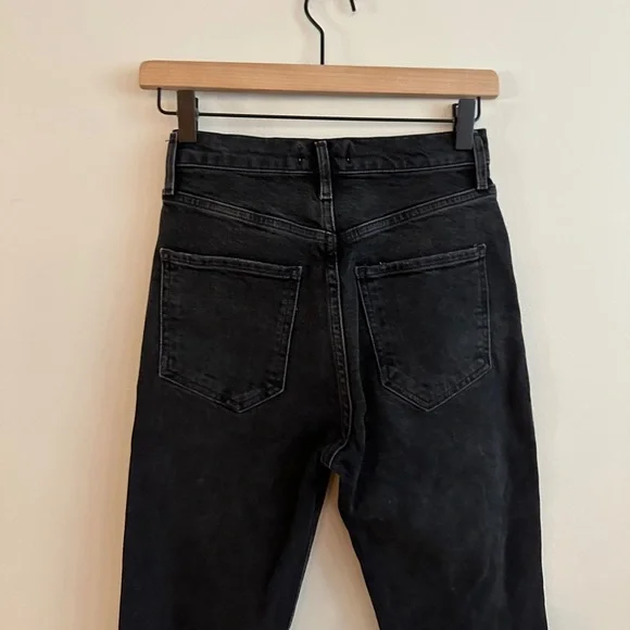 AGOLDE Riley High Rise Straight - Black - Size 23